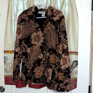 Black and Tan soft stretchy blouse